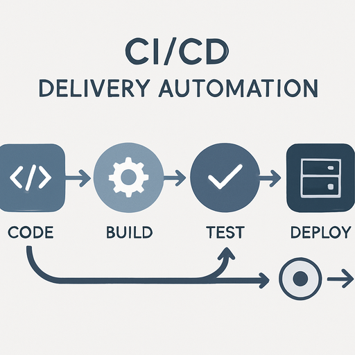 a clean modern illustration representing CICD and delivery automation