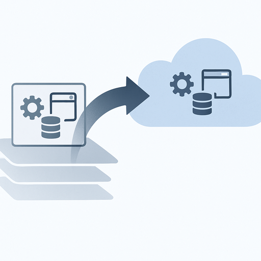 a clean modern illustration representing cloud migration and workload modernization