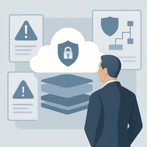 a clean modern illustration representing cloud security and risk executive advisory at the CISO level