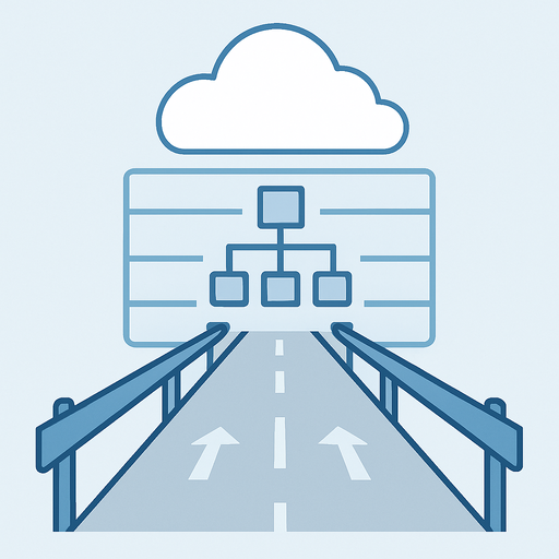 a clean modern illustration representing security guardrails and governance in a cloud environment